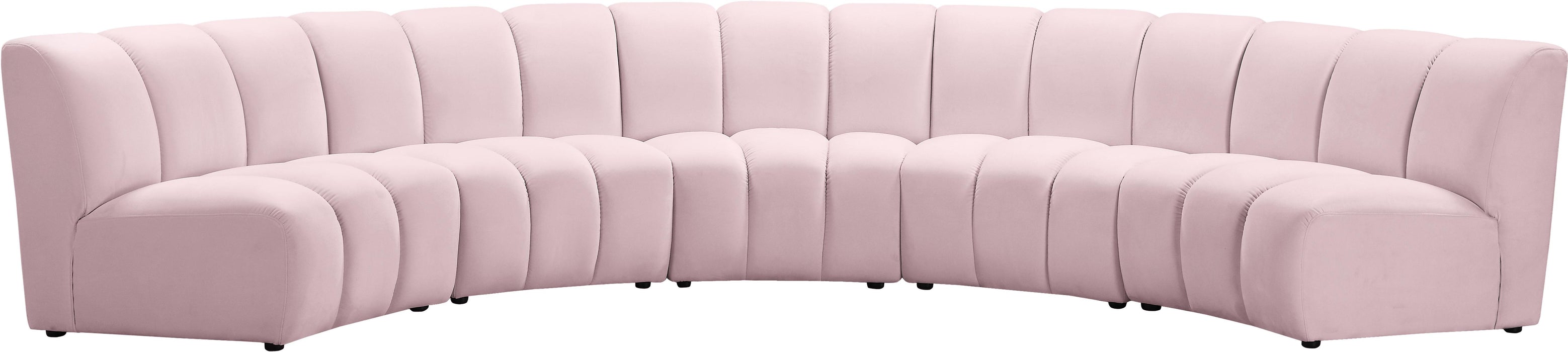 Infinity Pink Velvet 5pc. Modular Sectional - Bargain Furniture (Detroit, MI)