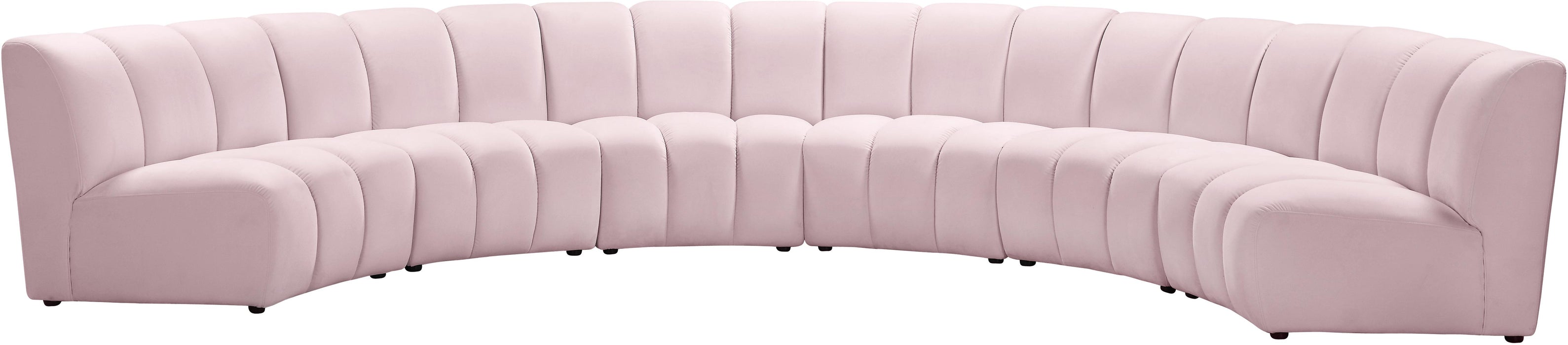 Infinity Pink Velvet 6pc. Modular Sectional - Bargain Furniture (Detroit, MI)