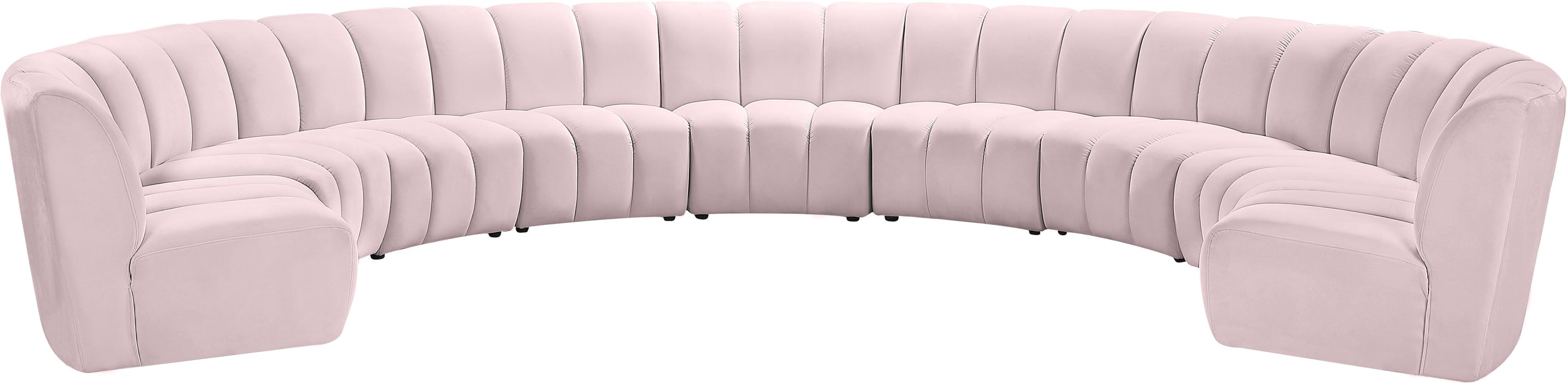 Infinity Pink Velvet 9pc. Modular Sectional - Bargain Furniture (Detroit, MI)