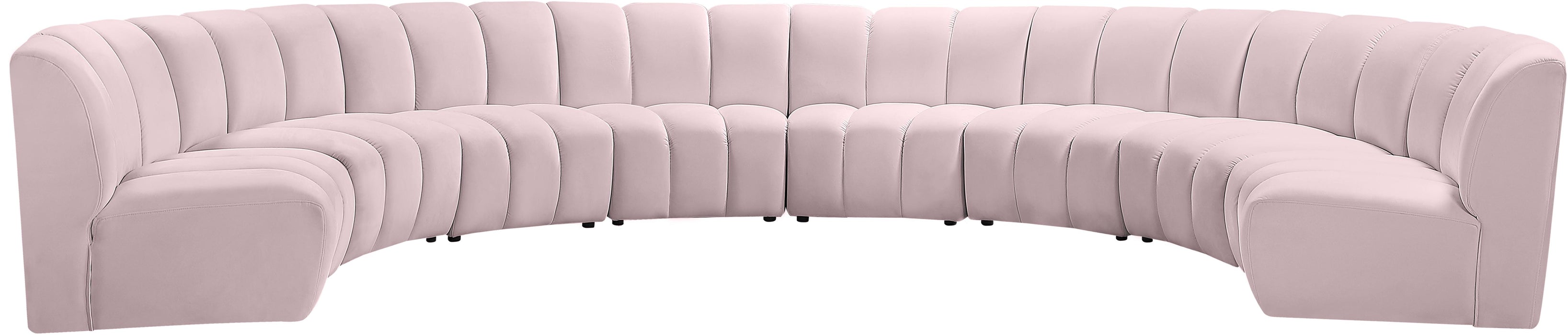 Infinity Pink Velvet 8pc. Modular Sectional - Bargain Furniture (Detroit, MI)