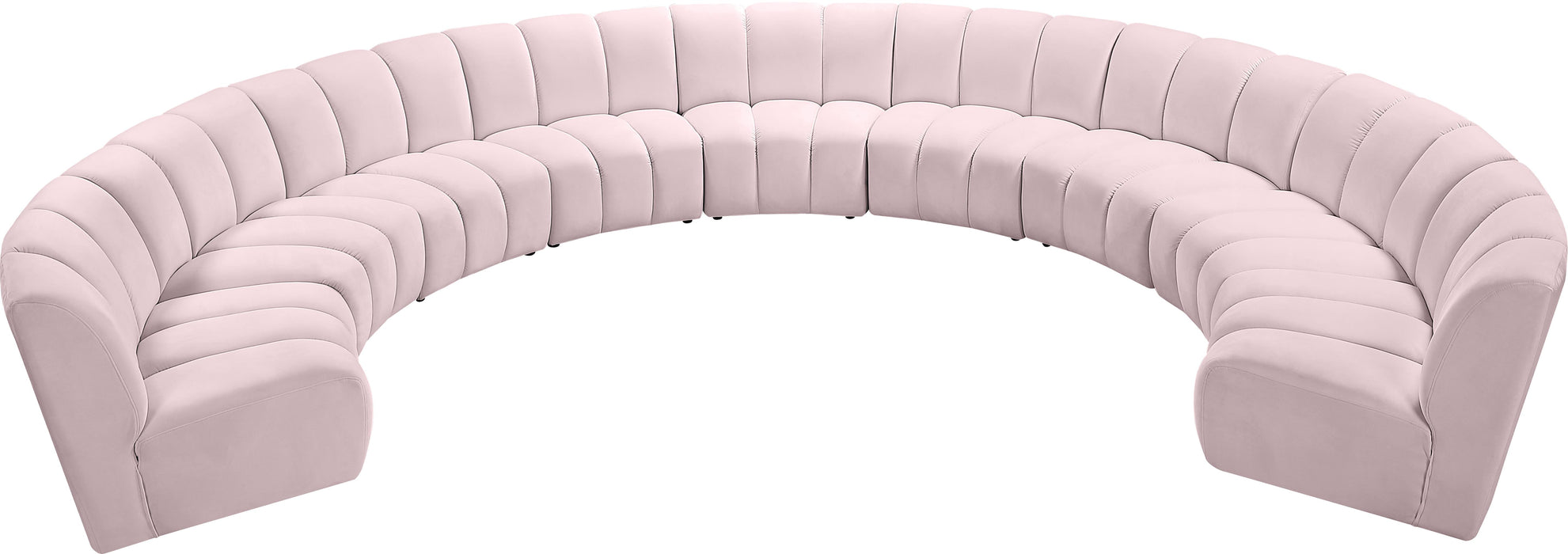 Infinity Pink Velvet 9pc. Modular Sectional - Bargain Furniture (Detroit, MI)