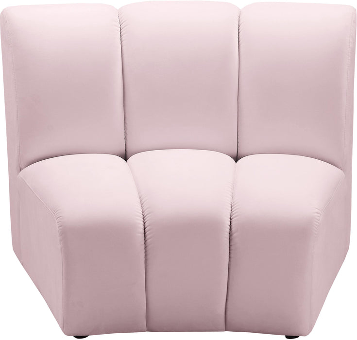 Infinity Pink Velvet Modular Chair - Bargain Furniture (Detroit, MI)