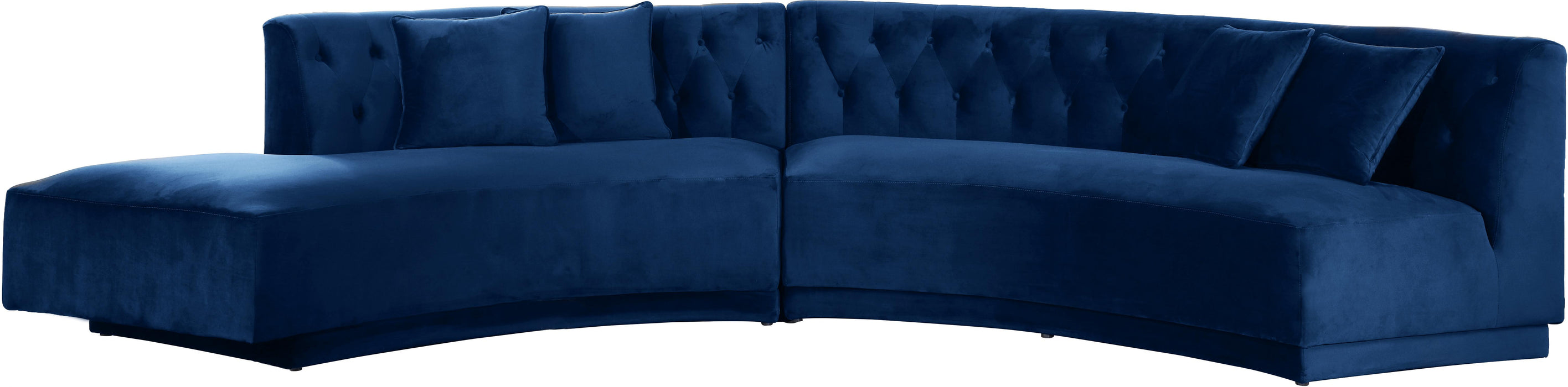 Kenzi Navy Velvet 2pc. Sectional - Bargain Furniture (Detroit, MI)