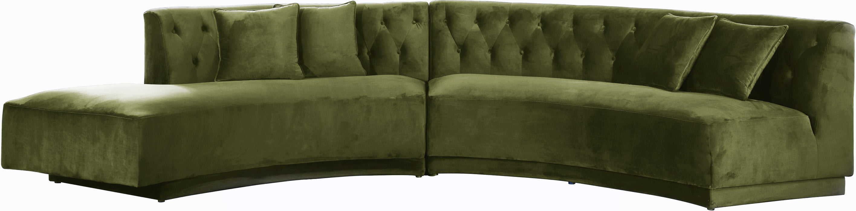 Kenzi Olive Velvet 2pc. Sectional - Bargain Furniture (Detroit, MI)