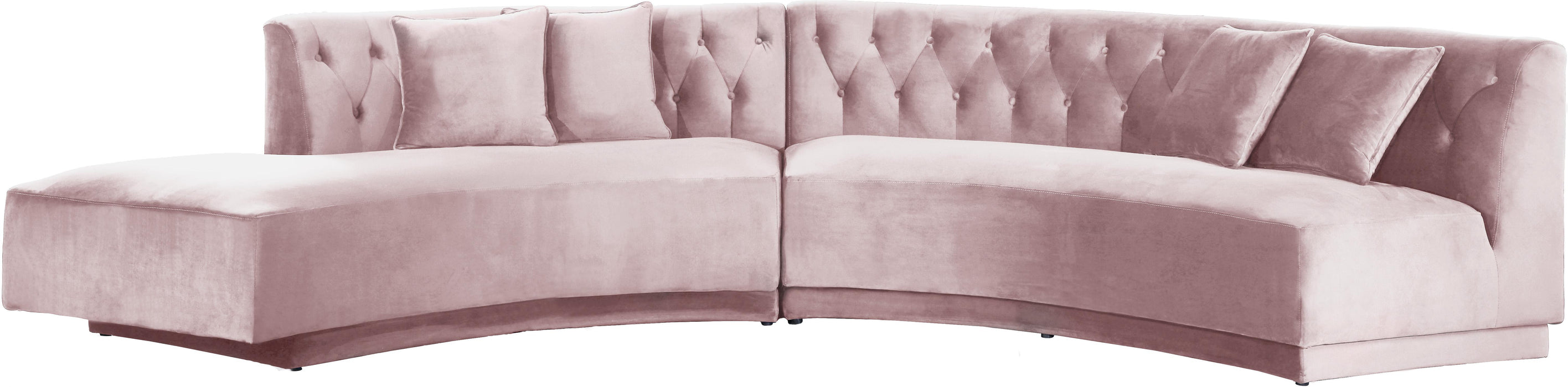 Kenzi Pink Velvet 2pc. Sectional - Bargain Furniture (Detroit, MI)