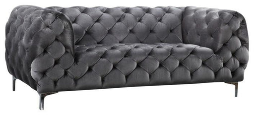Mercer Grey Velvet Loveseat - Bargain Furniture (Detroit, MI)