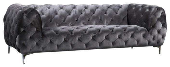 Mercer Grey Velvet Sofa - Bargain Furniture (Detroit, MI)