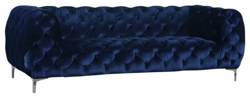 Mercer Navy Velvet Sofa - Bargain Furniture (Detroit, MI)