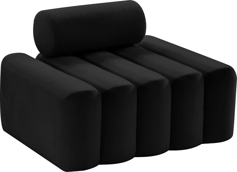 Melody Black Velvet Chair - Bargain Furniture (Detroit, MI)