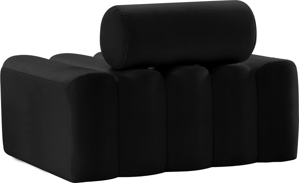 Melody Black Velvet Chair - Bargain Furniture (Detroit, MI)