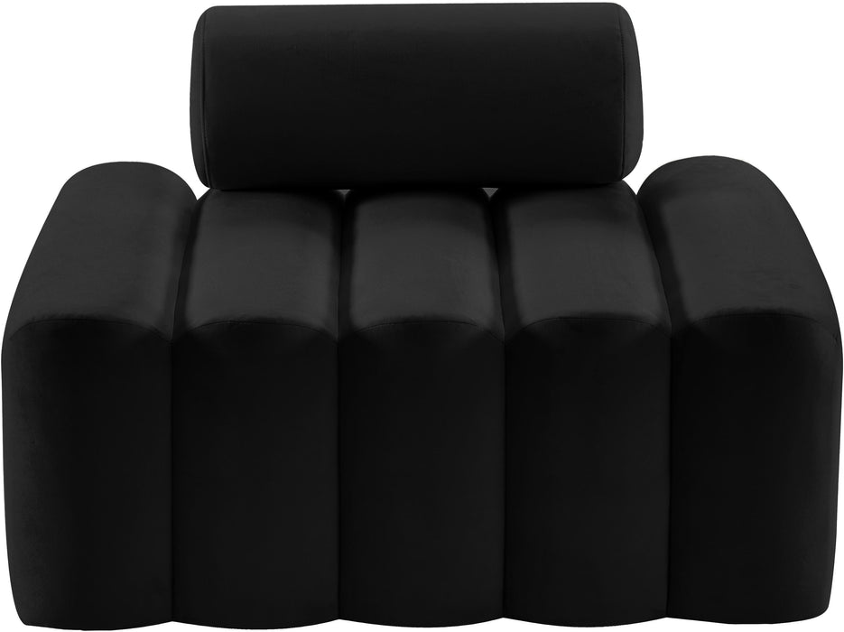 Melody Black Velvet Chair - Bargain Furniture (Detroit, MI)