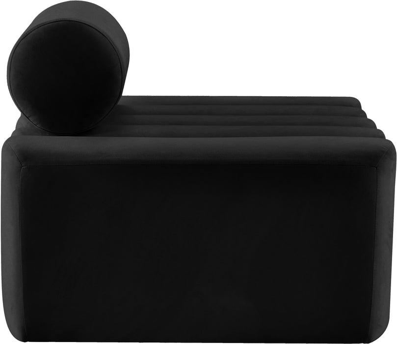 Melody Black Velvet Chair - Bargain Furniture (Detroit, MI)