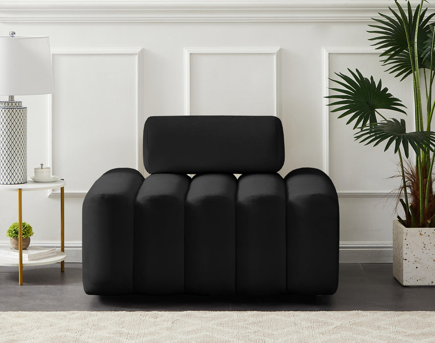 Melody Black Velvet Chair - Bargain Furniture (Detroit, MI)