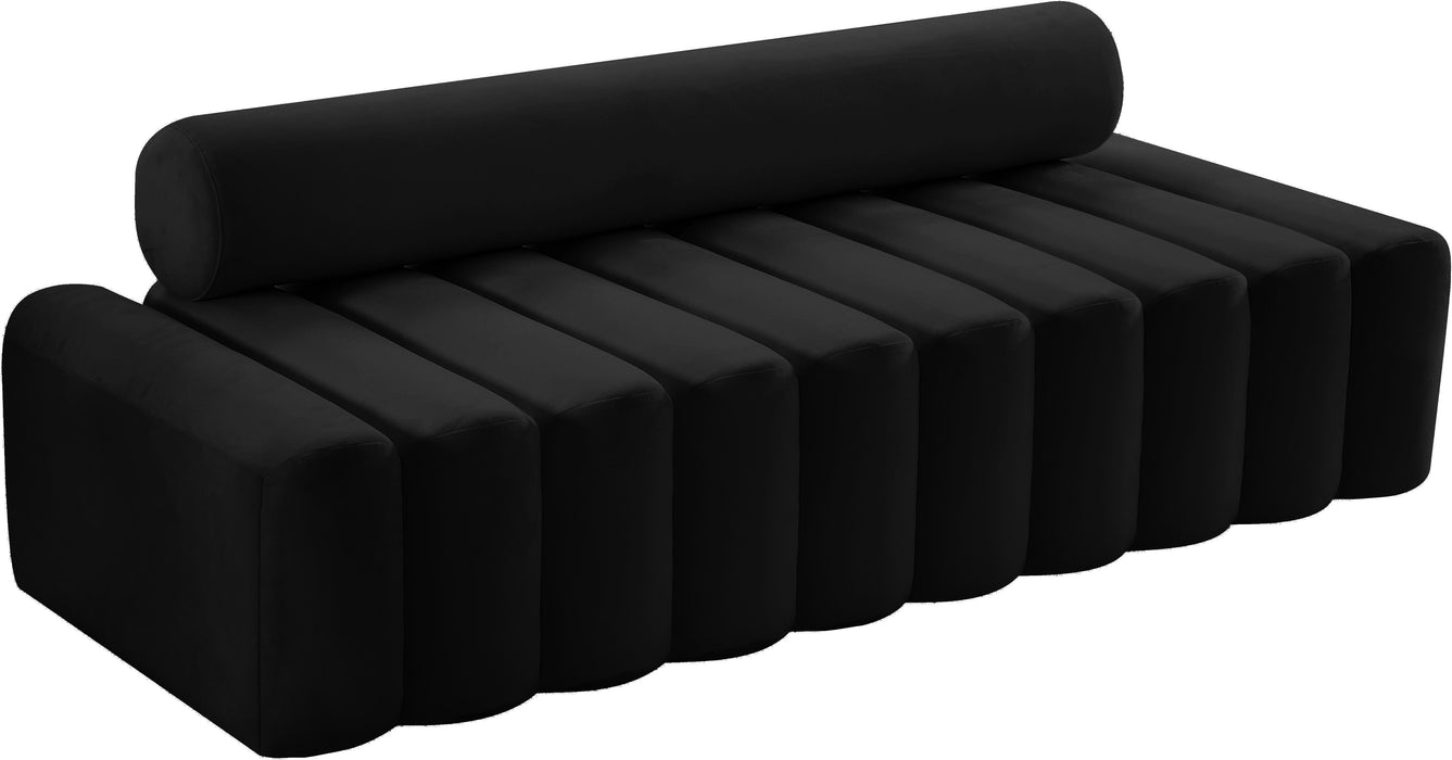 Melody Black Velvet Sofa - Bargain Furniture (Detroit, MI)