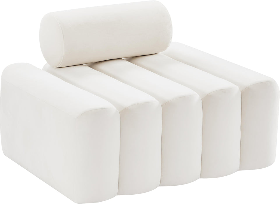 Melody Cream Velvet Chair - Bargain Furniture (Detroit, MI)