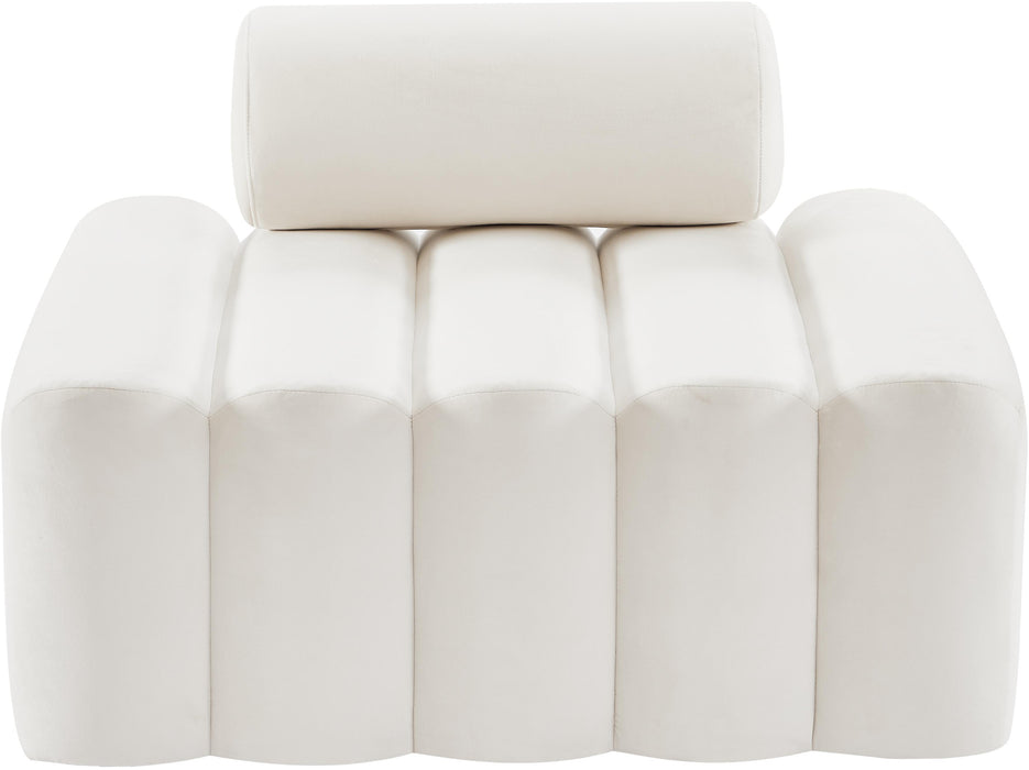 Melody Cream Velvet Chair - Bargain Furniture (Detroit, MI)