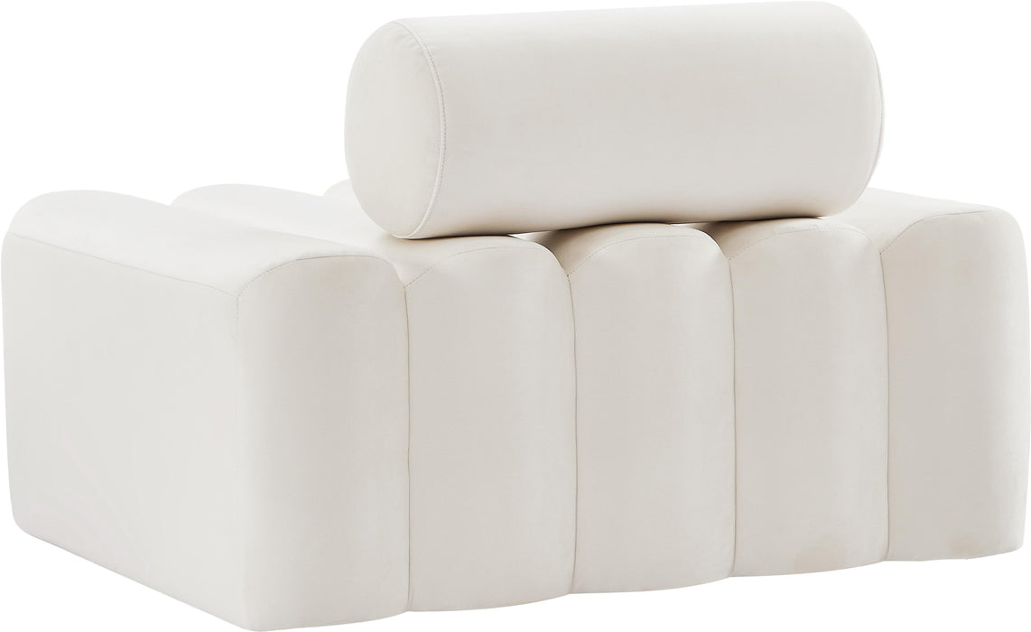Melody Cream Velvet Chair - Bargain Furniture (Detroit, MI)