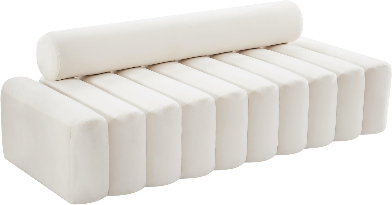 Melody Cream Velvet Sofa - Bargain Furniture (Detroit, MI)