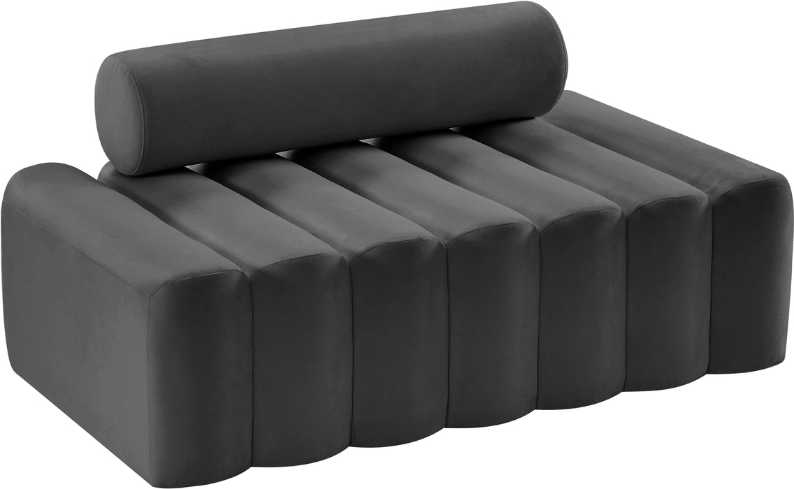 Melody Grey Velvet Loveseat - Bargain Furniture (Detroit, MI)