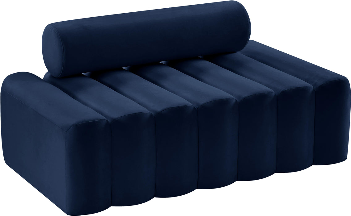 Melody Navy Velvet Loveseat - Bargain Furniture (Detroit, MI)