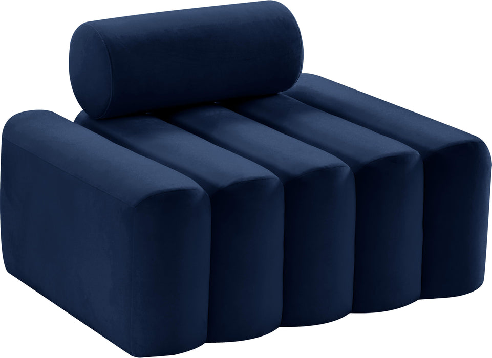 Melody Navy Velvet Chair - Bargain Furniture (Detroit, MI)