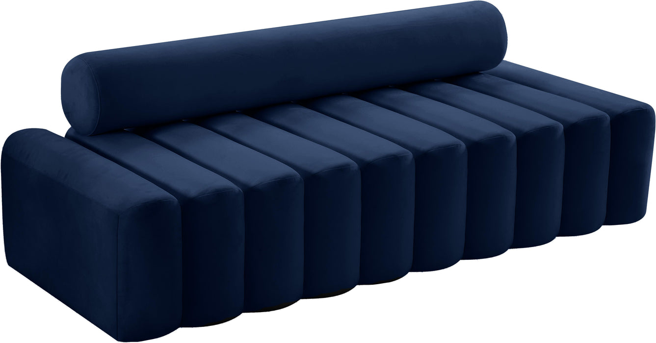 Melody Navy Velvet Sofa - Bargain Furniture (Detroit, MI)