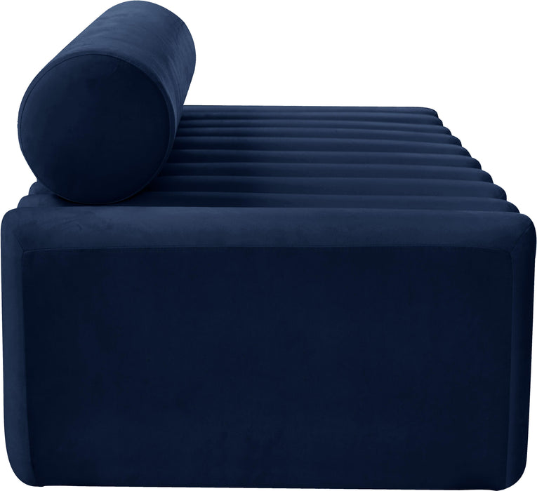 Melody Navy Velvet Sofa - Bargain Furniture (Detroit, MI)