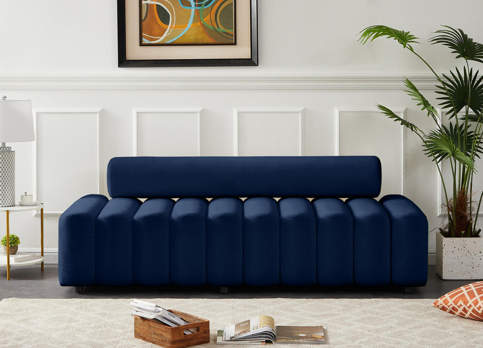 Melody Navy Velvet Sofa - Bargain Furniture (Detroit, MI)