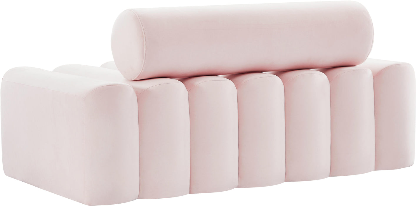 Melody Pink Velvet Loveseat - Bargain Furniture (Detroit, MI)