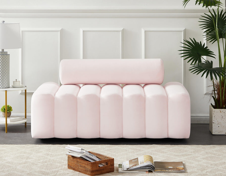 Melody Pink Velvet Loveseat - Bargain Furniture (Detroit, MI)
