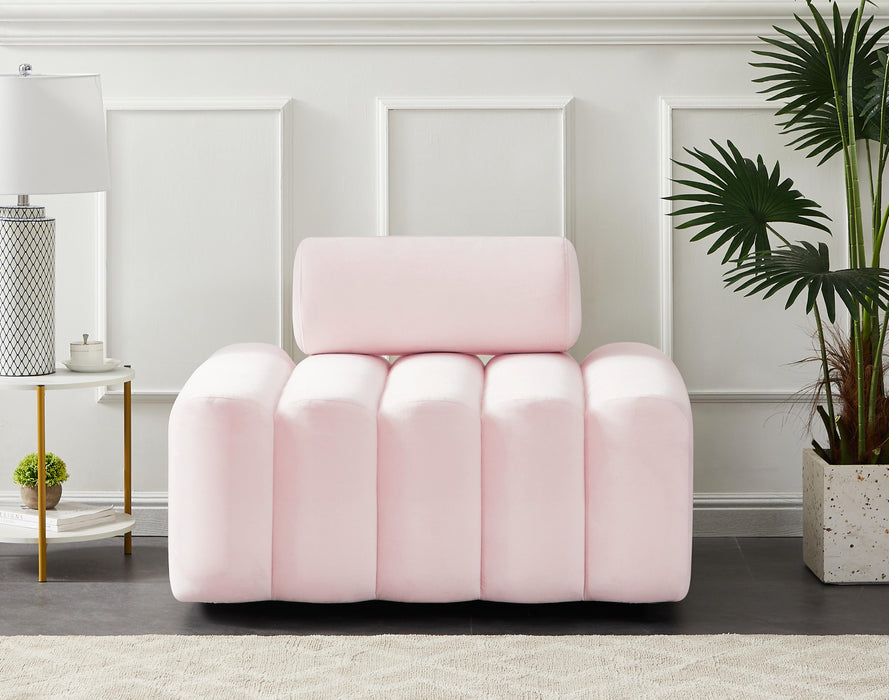 Melody Pink Velvet Chair - Bargain Furniture (Detroit, MI)