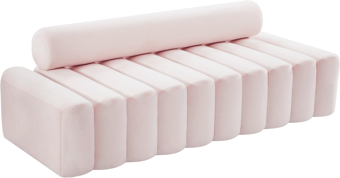 Melody Pink Velvet Sofa - Bargain Furniture (Detroit, MI)