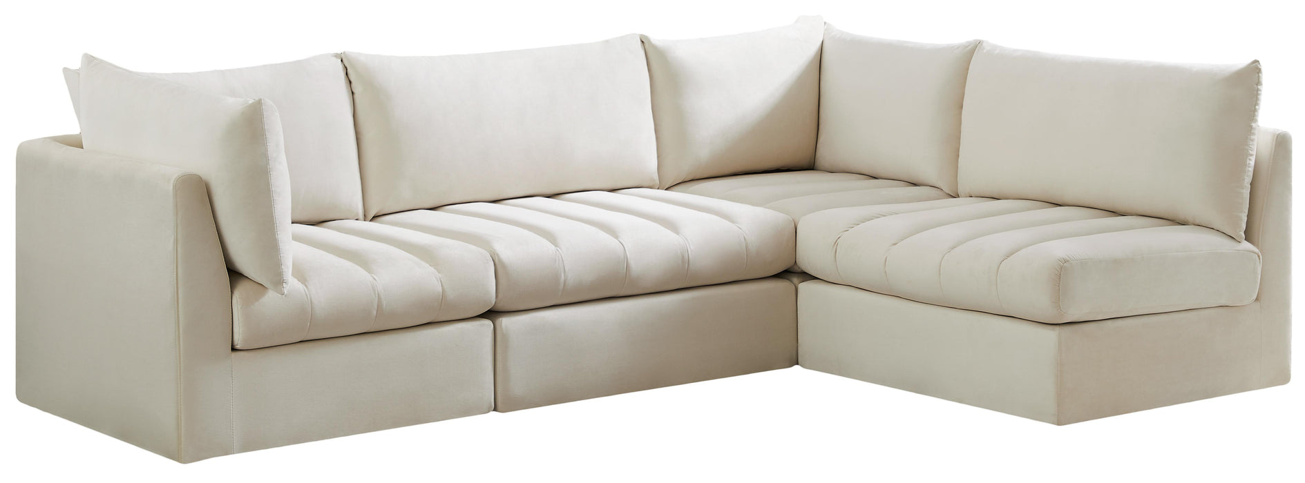 Jacob Cream Velvet Modular Sectional - Bargain Furniture (Detroit, MI)