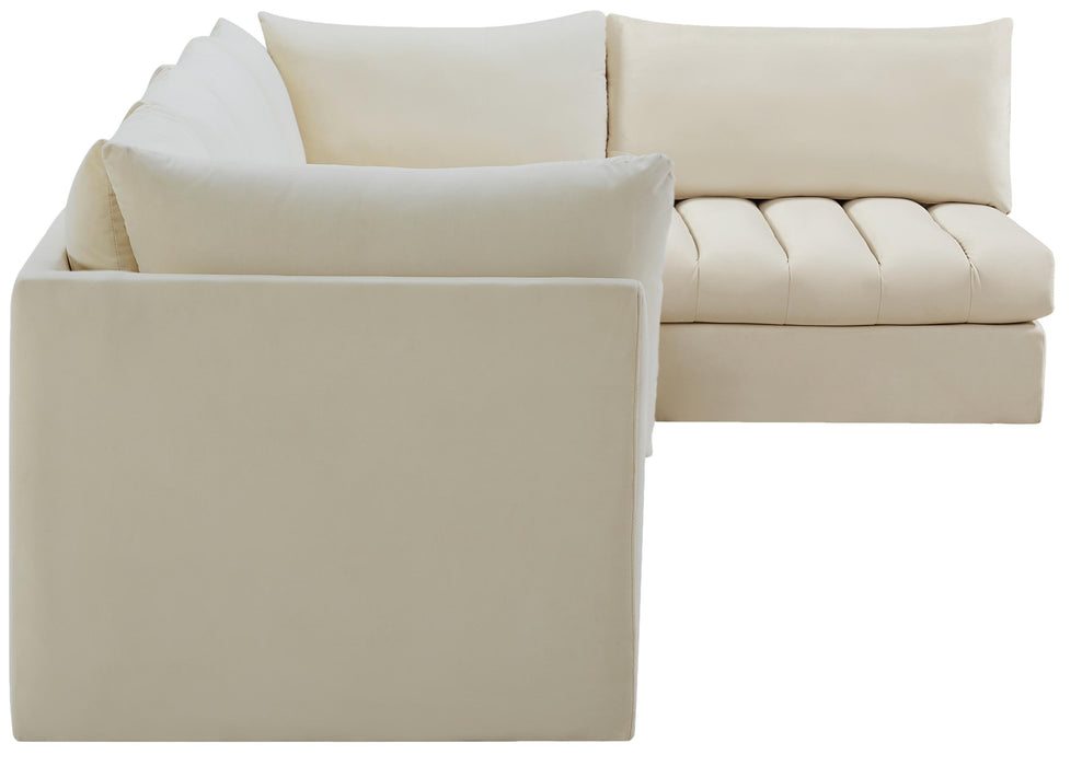 Jacob Cream Velvet Modular Sectional - Bargain Furniture (Detroit, MI)