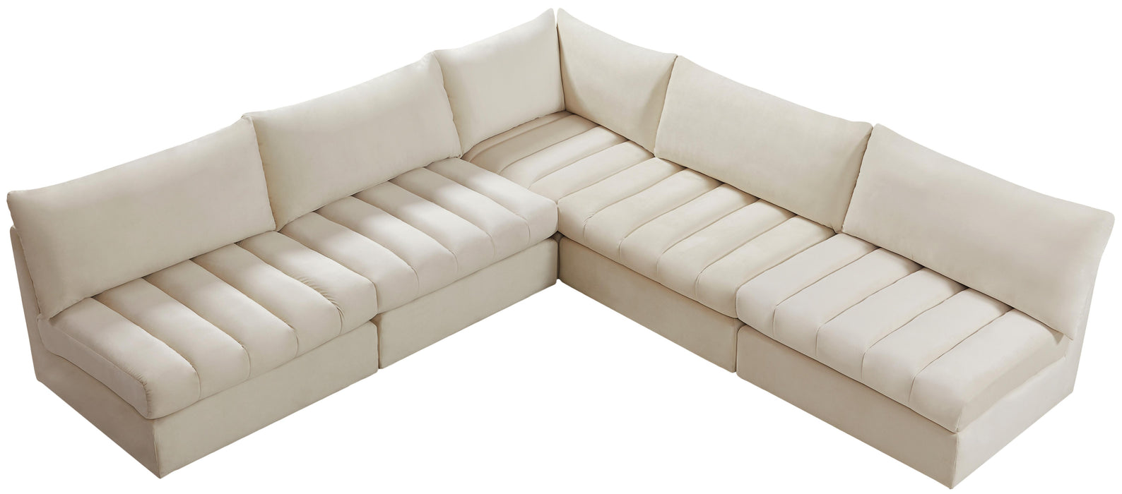 Jacob Cream Velvet Modular Sectional - Bargain Furniture (Detroit, MI)