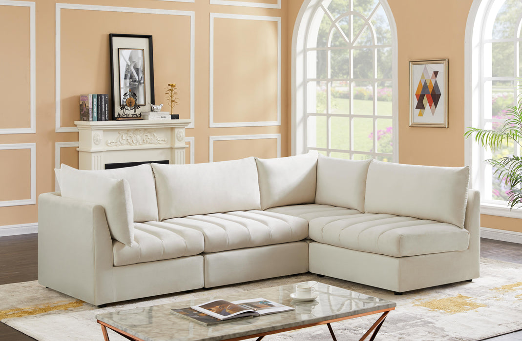 Jacob Cream Velvet Modular Sectional - Bargain Furniture (Detroit, MI)