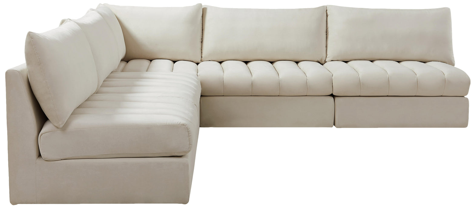 Jacob Cream Velvet Modular Sectional - Bargain Furniture (Detroit, MI)