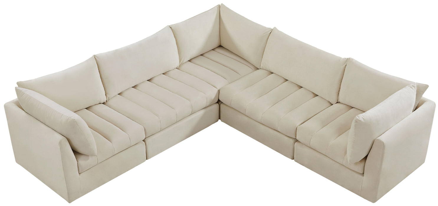 Jacob Cream Velvet Modular Sectional - Bargain Furniture (Detroit, MI)