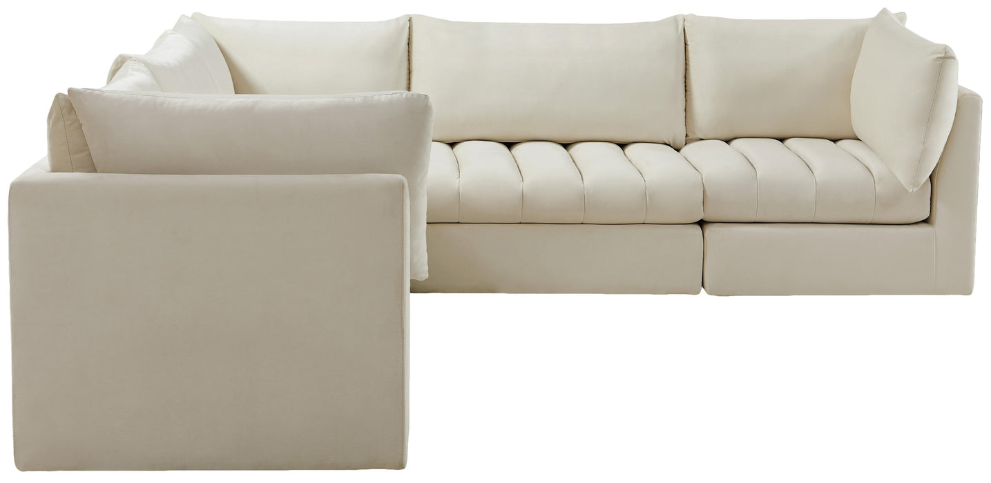Jacob Cream Velvet Modular Sectional - Bargain Furniture (Detroit, MI)