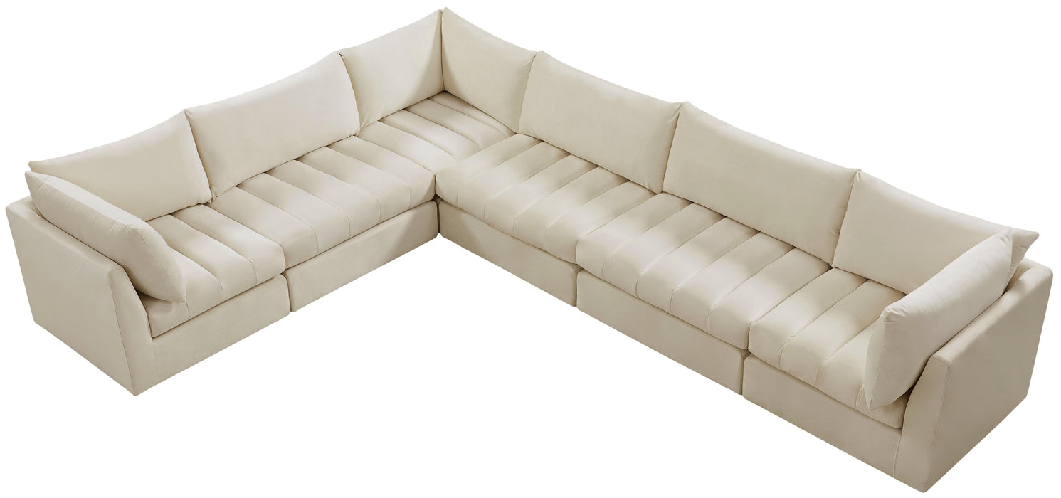 Jacob Cream Velvet Modular Sectional - Bargain Furniture (Detroit, MI)