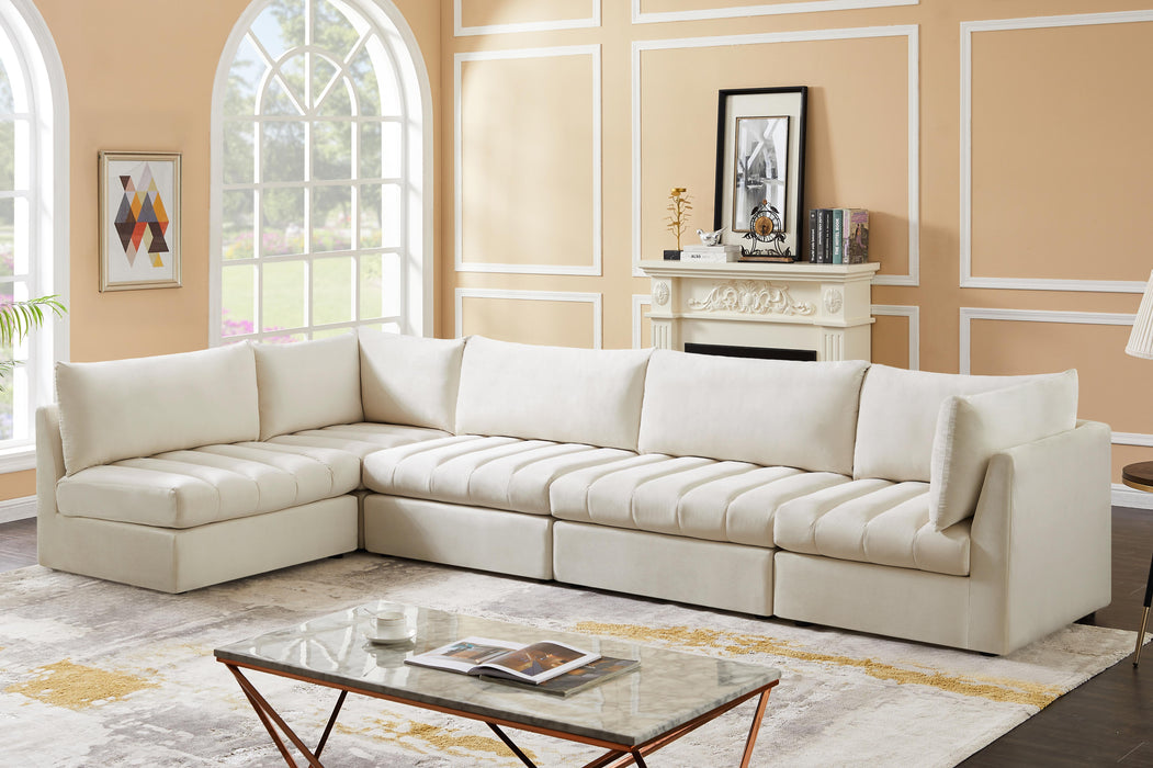 Jacob Cream Velvet Modular Sectional - Bargain Furniture (Detroit, MI)
