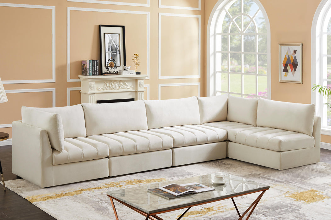 Jacob Cream Velvet Modular Sectional - Bargain Furniture (Detroit, MI)