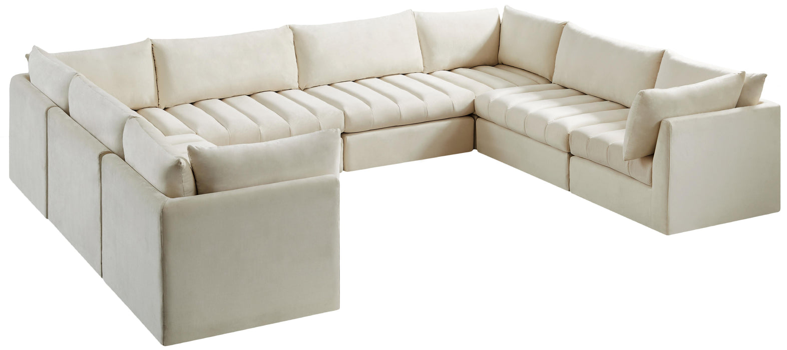 Jacob Cream Velvet Modular Sectional - Bargain Furniture (Detroit, MI)