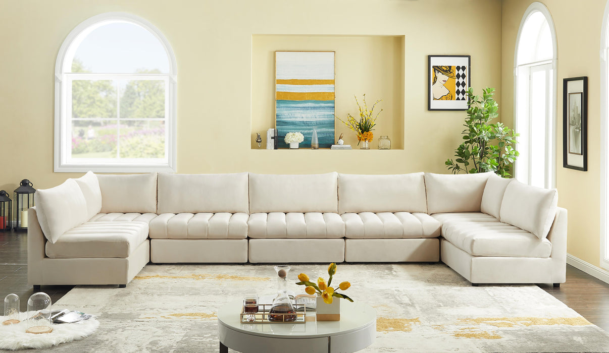 Jacob Cream Velvet Modular Sectional - Bargain Furniture (Detroit, MI)
