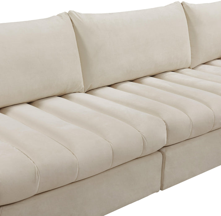 Jacob Cream Velvet Modular Sectional - Bargain Furniture (Detroit, MI)