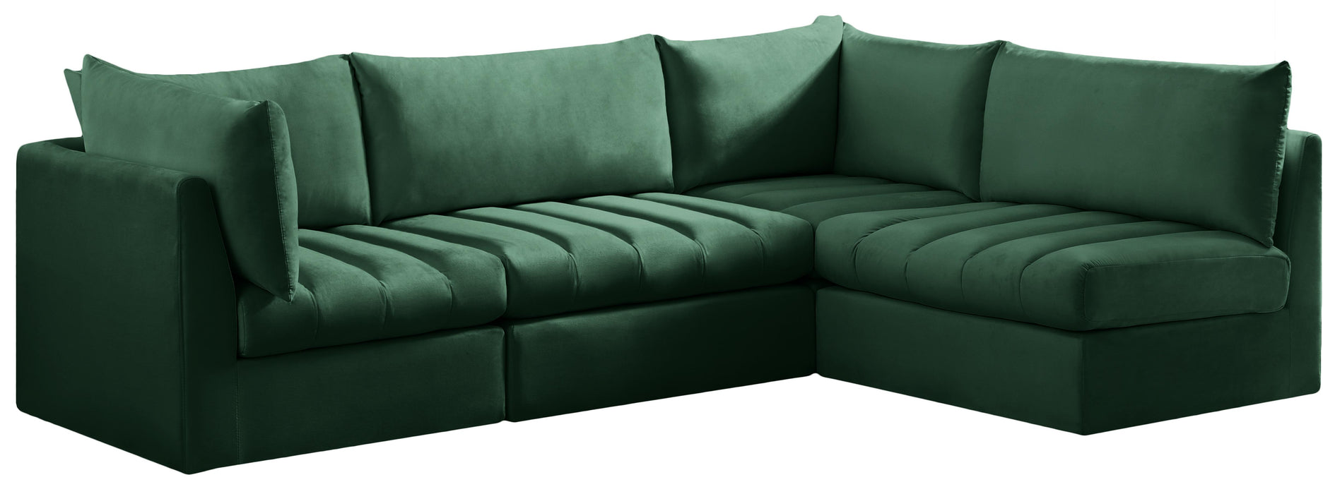 Jacob Green Velvet Modular Sectional - Bargain Furniture (Detroit, MI)