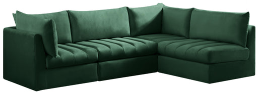 Jacob Green Velvet Modular Sectional - Bargain Furniture (Detroit, MI)
