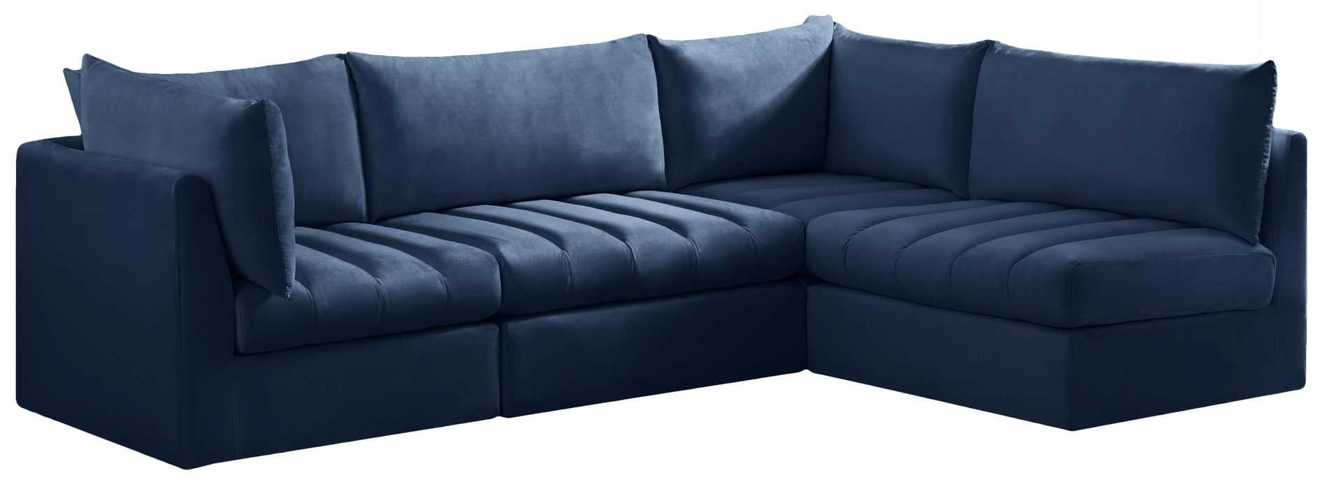 Jacob Navy Velvet Modular Sectional - Bargain Furniture (Detroit, MI)