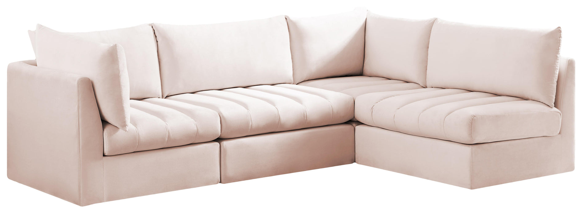 Jacob Pink Velvet Modular Sectional - Bargain Furniture (Detroit, MI)