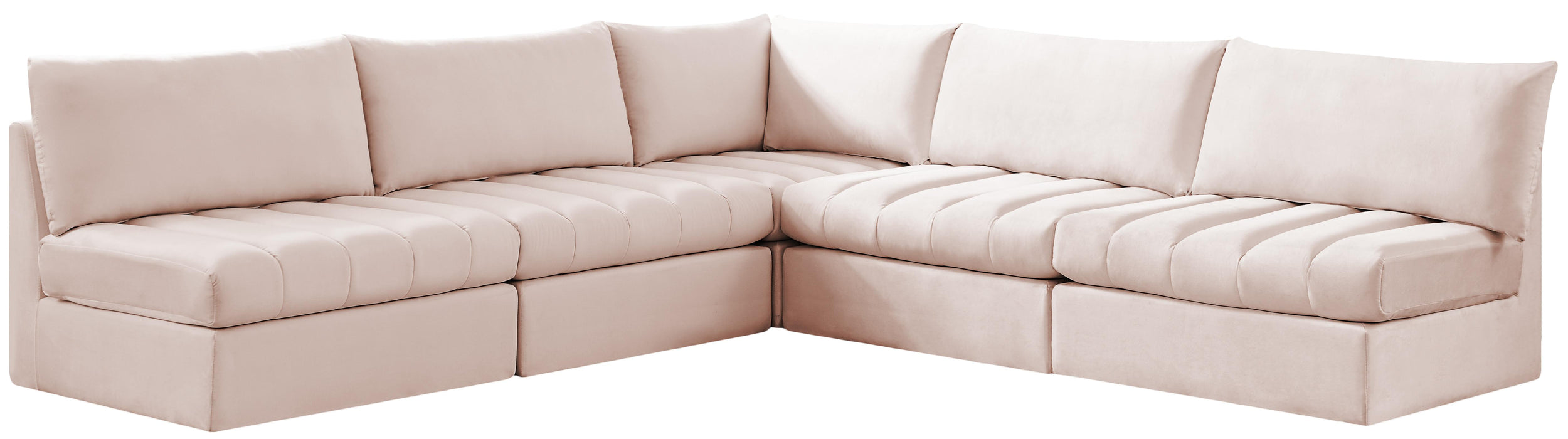 Jacob Pink Velvet Modular Sectional - Bargain Furniture (Detroit, MI)